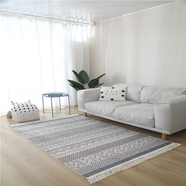 Dywany Makrama - Duży etniczny dywan do salonu i sypialni, antypoślizgowa mata podłogowa ręcznie tkana - Wianko - 8