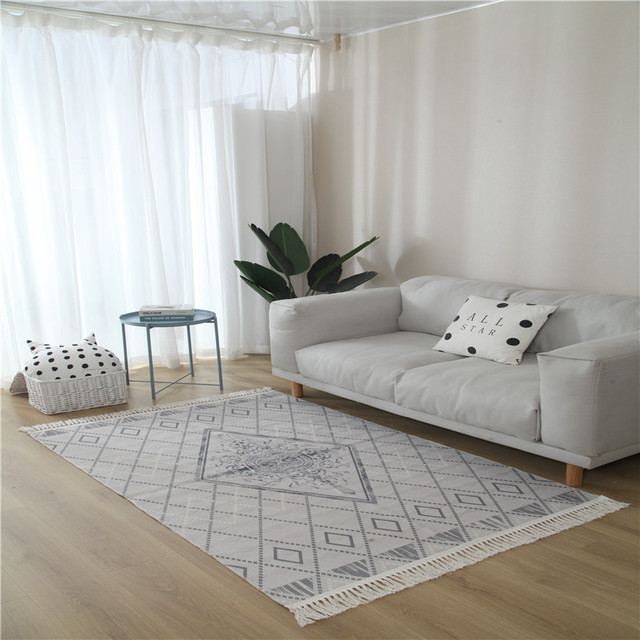 Dywany Makrama - Duży etniczny dywan do salonu i sypialni, antypoślizgowa mata podłogowa ręcznie tkana - Wianko - 29