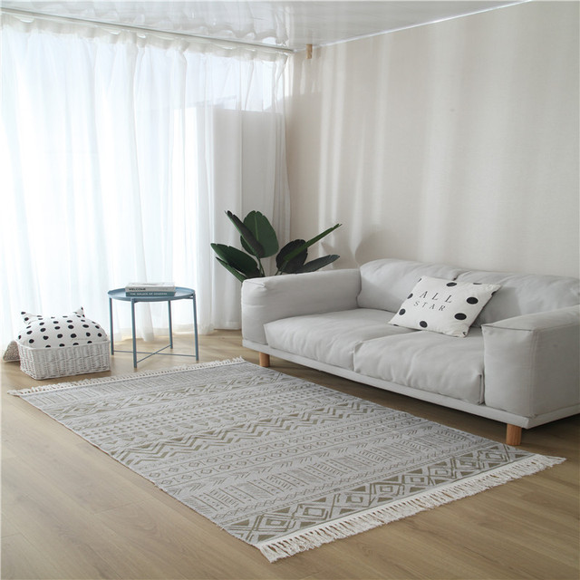 Dywany Makrama - Duży etniczny dywan do salonu i sypialni, antypoślizgowa mata podłogowa ręcznie tkana - Wianko - 10