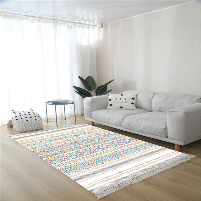 Dywany Makrama - Duży etniczny dywan do salonu i sypialni, antypoślizgowa mata podłogowa ręcznie tkana - Wianko - 36