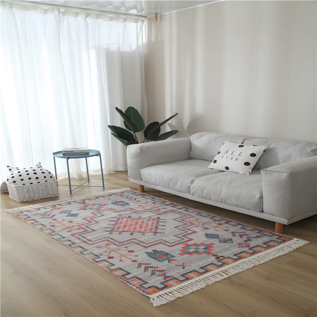 Dywany Makrama - Duży etniczny dywan do salonu i sypialni, antypoślizgowa mata podłogowa ręcznie tkana - Wianko - 24