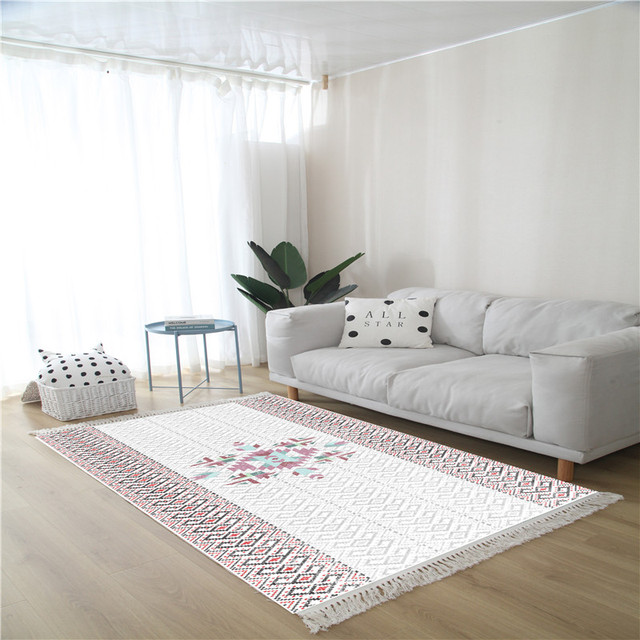 Dywany Makrama - Duży etniczny dywan do salonu i sypialni, antypoślizgowa mata podłogowa ręcznie tkana - Wianko - 32