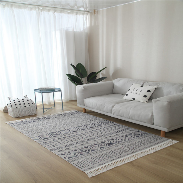 Dywany Makrama - Duży etniczny dywan do salonu i sypialni, antypoślizgowa mata podłogowa ręcznie tkana - Wianko - 27
