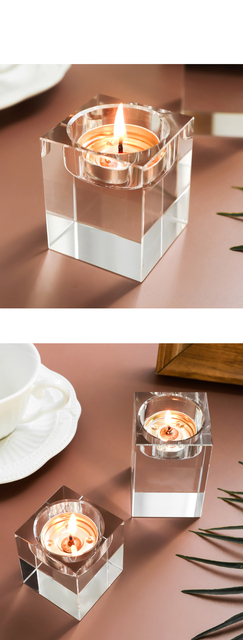 Jasne kwadratowe szklane świeczniki Nordic Home Decoration na nowy rok 2022 i dekoracje ślubne - Wianko - 7
