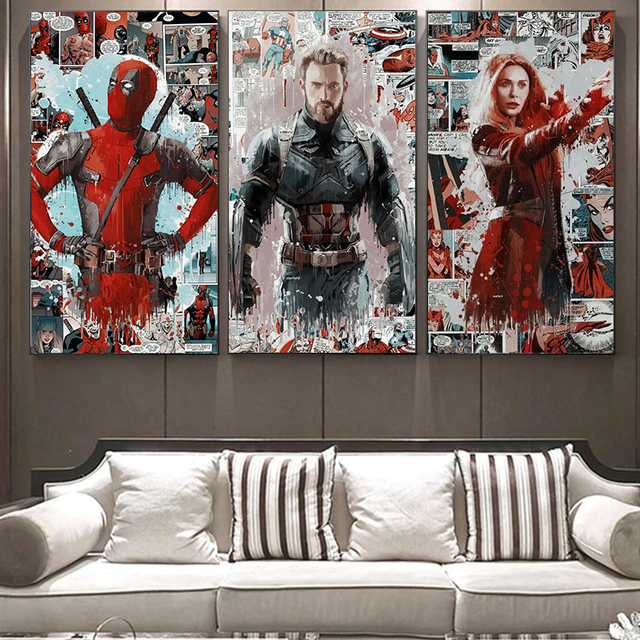 Plakat Avengers Spiderman Iron Man na płótnie Marvel Home Decoration - Wianko - 7