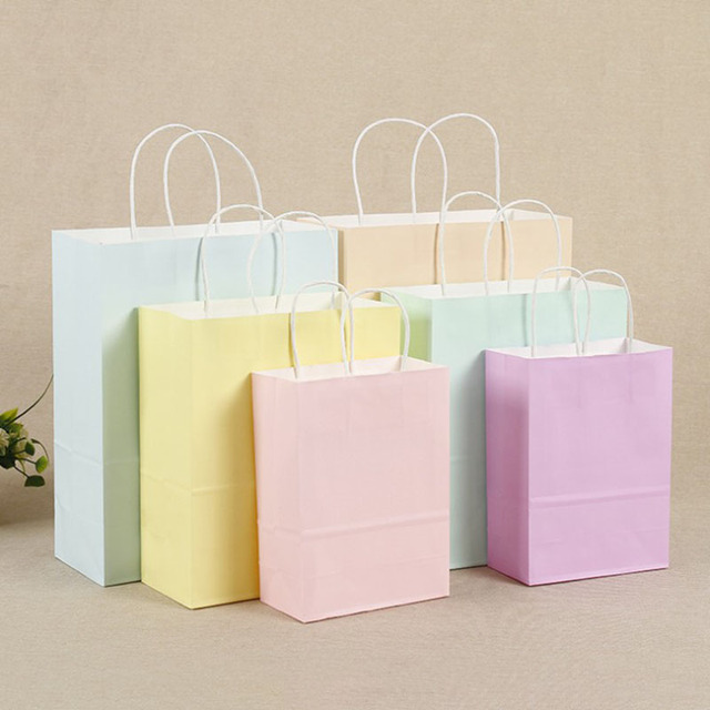 Festiwalowe torby DIY 10 sztuk/paczka 21x15x8cm - papierowe torby na prezenty i zakupy z uchwytem - Drop Shipping - Wianko - 6