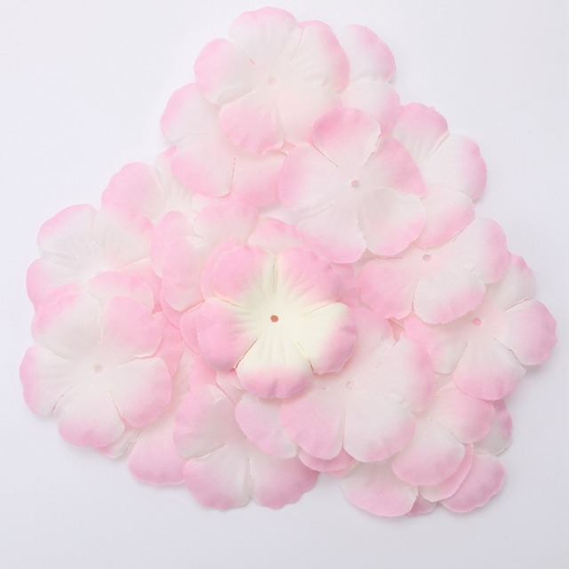 100 sztuk jedwabnych płatków róż i kwiatów wiśni o średnicy 5cm: materiał DIY do dekoracji domu i ślubu - Wianko - 1