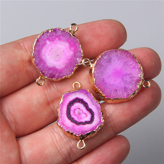 Kwarcowe złącze wisiorek z różowymi kryształkami dla tworzenia biżuterii DIY - Wianko - 4