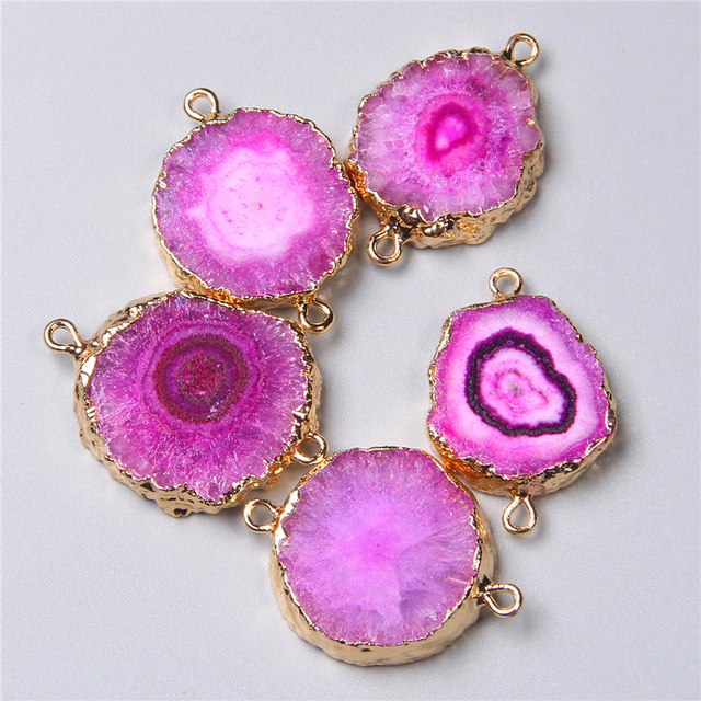 Kwarcowe złącze wisiorek z różowymi kryształkami dla tworzenia biżuterii DIY - Wianko - 5