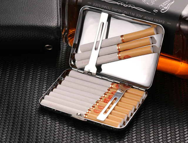 Metalowa miedziana taca papierośnica z automatyczną osłoną, ultra-cienka i przenośna - akcesorium do palenia męskie, idealne jako gadżet lub prezent - Wianko - 7