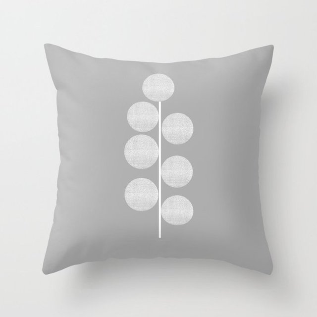 Poliesterowa poszewka na poduszkę o wymiarach 45*45 cm, w szarym geometrycznym wzorze, w kolorze srebrnym - Wianko - 13