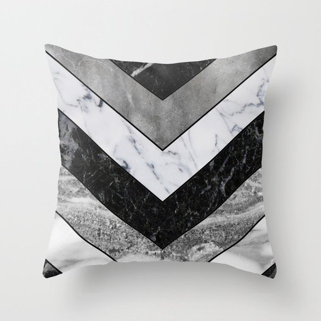 Poliesterowa poszewka na poduszkę o wymiarach 45*45 cm, w szarym geometrycznym wzorze, w kolorze srebrnym - Wianko - 18