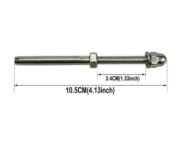 24/10 sztuk gwintowanych końcówek montażowych do 1/8 kabla o poręczach, pneumatyczne i ręczne, ze stali nierdzewnej T316, do użytku morskiego - Wianko - 4