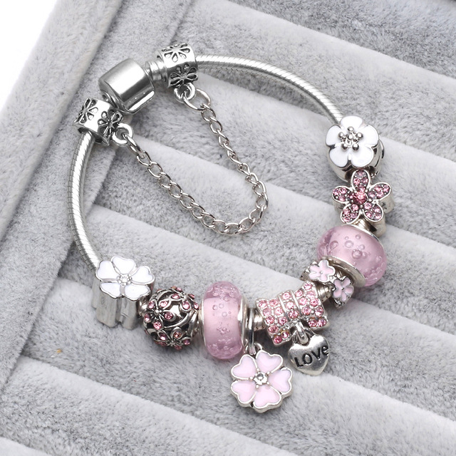 Kobiety bransoletka serce kluczowe charms Fine Jewelry Accessorie - Wianko - 1