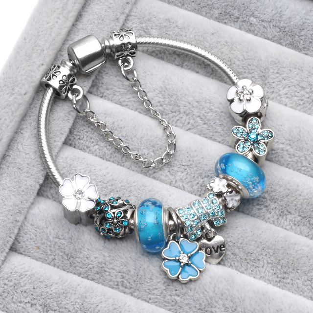 Kobiety bransoletka serce kluczowe charms Fine Jewelry Accessorie - Wianko - 3