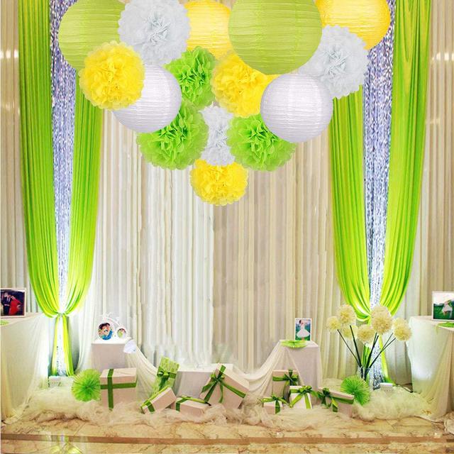 Okrągłe papierowe latarnie bibułkowe, średnica od 4 do 16 cali, kule kwiatowe na ślub, dekoracja urodzinowa, DIY, rzemieślnicze - Wianko - 7