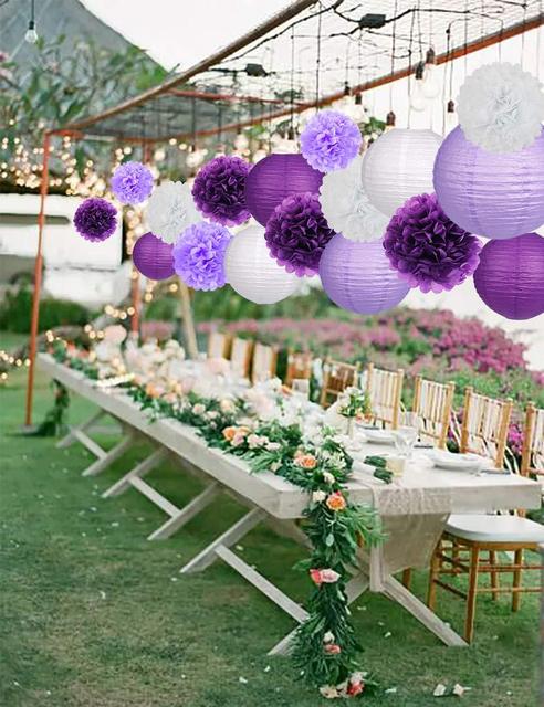 Okrągłe papierowe latarnie bibułkowe, średnica od 4 do 16 cali, kule kwiatowe na ślub, dekoracja urodzinowa, DIY, rzemieślnicze - Wianko - 5