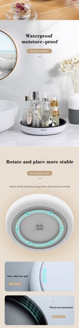 Taca kuchenna 360° z obrotowym przechowywaniem - wielofunkcyjna taca do kuchni, łazienek i innych miejsc - Wianko - 4