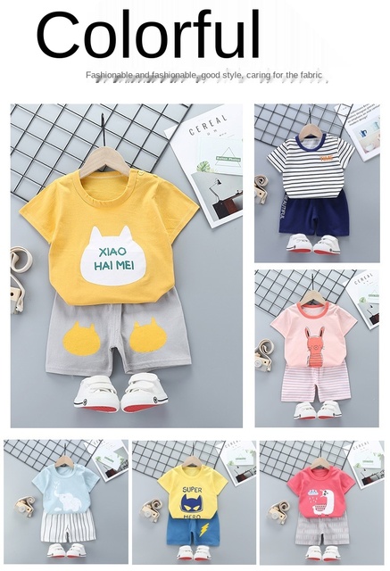 Nowe koreańskie dziecięce zestawy ubrań: letnie T-shirty z krótkim rękawem i spodenki z bawełny dla dziewcząt i chłopców - 2021 - Wianko - 6
