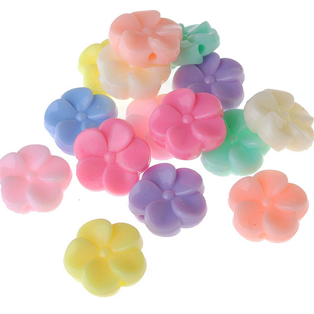 Koraliki akrylowe w pastelowych kolorach z motywem kwiatowym, ozdoby dziecięce - naszyjnik i bransoletka DIY (310 sztuk) - Wianko - 1