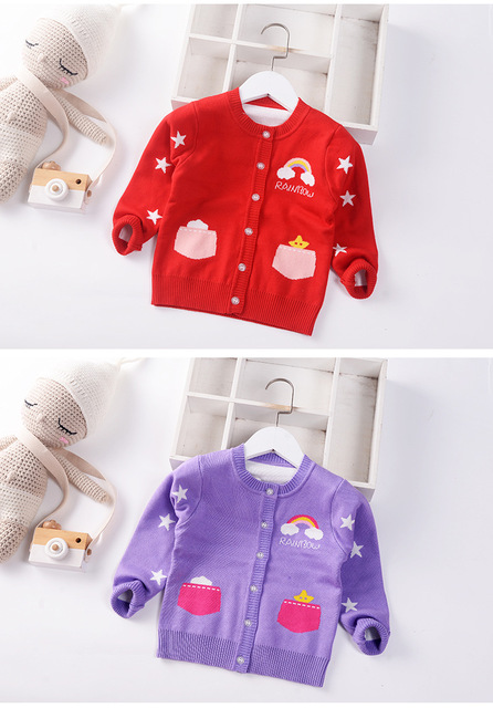Sweter kardigan jesień/zima 2021 dla niemowląt i dzieci w wieku 1-7 lat z nadrukiem postaci z kreskówek - Wianko - 3