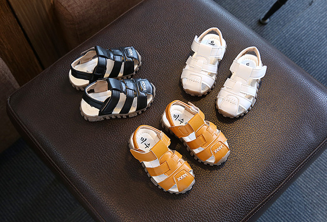 Letnie sandały niemowlęce dla dziewczynek i chłopców, miękka skórzana budowa, oddychające buty na plażę dla maluszków - Wianko - 3