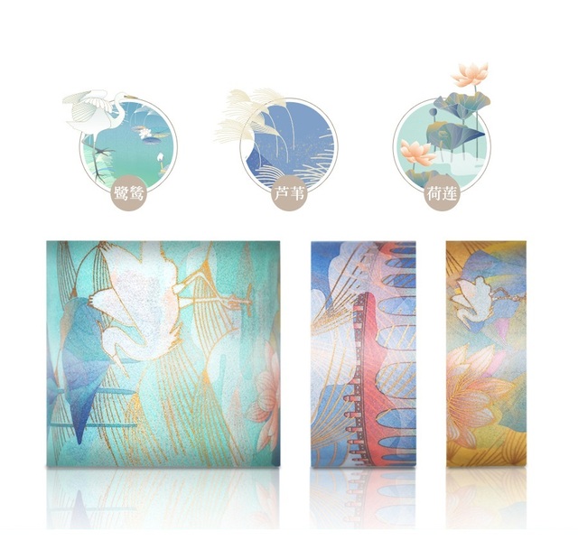 Zestaw 3 sztuk wykwintnych taśm Washi w chińskim stylu - DIY pamiętnik, album, dekoracyjne naklejki - Wianko - 8