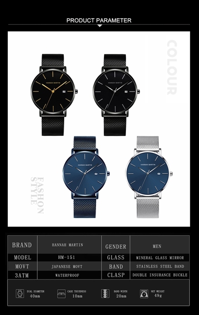 Męski zegarek kwarcowy z kalendarzem, pasek ze stali nierdzewnej i luksusowym japońskim mechanizmem - Wianko - 1
