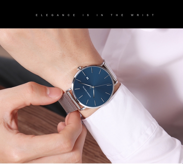 Męski zegarek kwarcowy z kalendarzem, pasek ze stali nierdzewnej i luksusowym japońskim mechanizmem - Wianko - 11