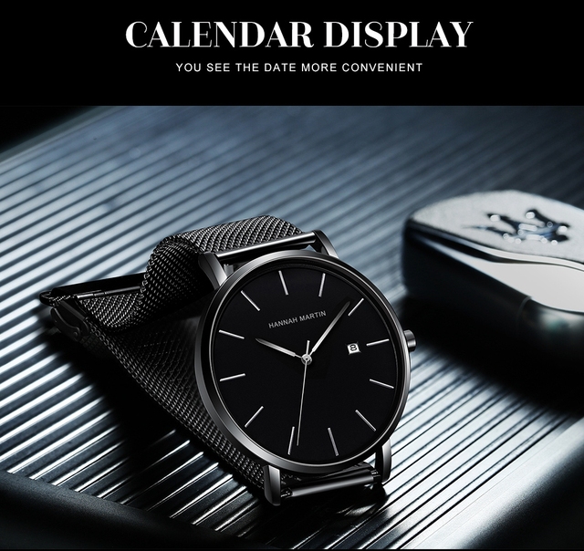 Męski zegarek kwarcowy z kalendarzem, pasek ze stali nierdzewnej i luksusowym japońskim mechanizmem - Wianko - 7
