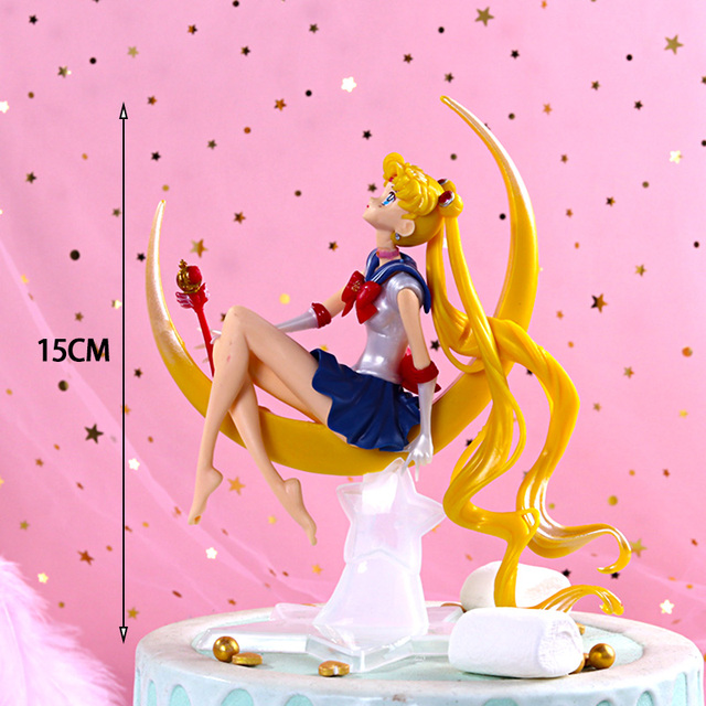 Nowa figurka PVC Sailor Moon z kreskówki Anime - skrzydła, dekoracja ciast, zabawka do kolekcjonowania - lalka figuruje w kategorii Figurki akcji - Wianko - 6