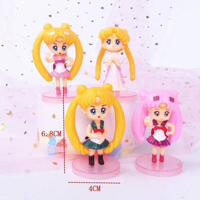 Nowa figurka PVC Sailor Moon z kreskówki Anime - skrzydła, dekoracja ciast, zabawka do kolekcjonowania - lalka figuruje w kategorii Figurki akcji - Wianko - 4
