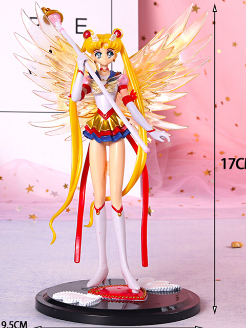 Nowa figurka PVC Sailor Moon z kreskówki Anime - skrzydła, dekoracja ciast, zabawka do kolekcjonowania - lalka figuruje w kategorii Figurki akcji - Wianko - 7