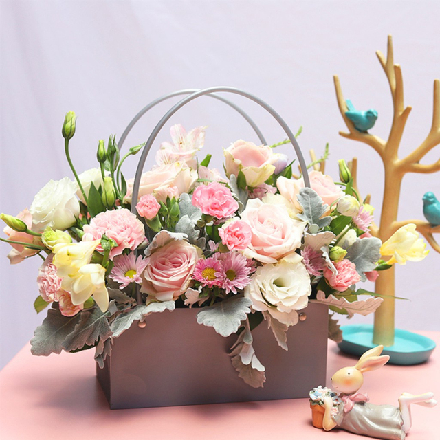 Torba PVC na kwiaty - wodoodporna, prostokątna, idealna do bukietów i kompozycji kwiatowych, dekoracyjne pudełko-prezent - Wianko - 6