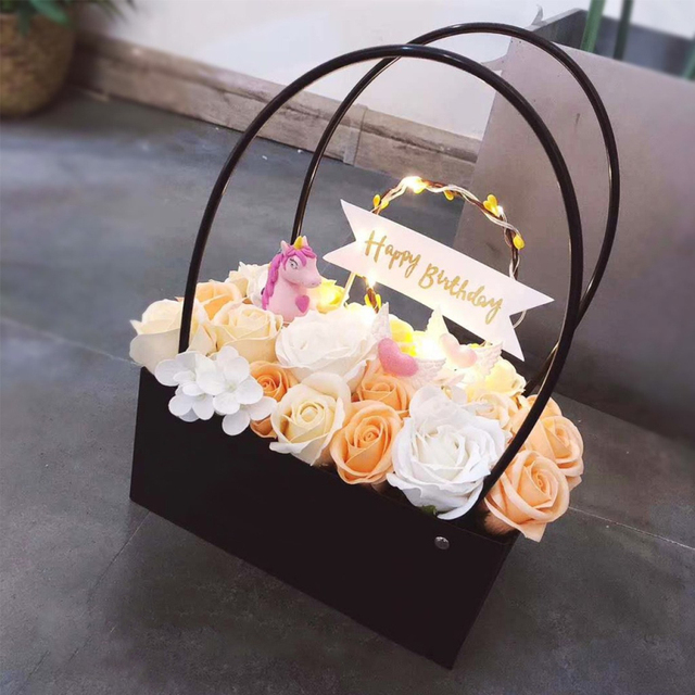 Torba PVC na kwiaty - wodoodporna, prostokątna, idealna do bukietów i kompozycji kwiatowych, dekoracyjne pudełko-prezent - Wianko - 3