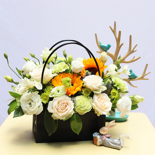 Torba PVC na kwiaty - wodoodporna, prostokątna, idealna do bukietów i kompozycji kwiatowych, dekoracyjne pudełko-prezent - Wianko - 5