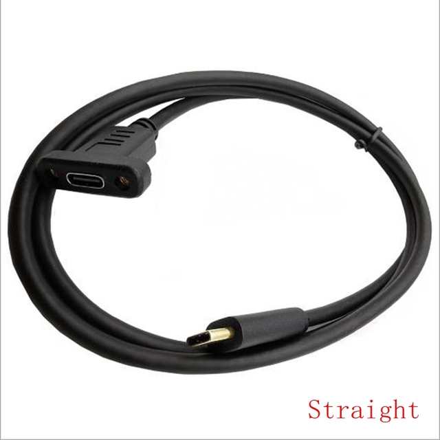 Przedłużacz kabla danych USB typu C 90° męski do żeńskiego, z panelowymi otworami montażowymi 10 Gb/s, pozłacany - Wianko - 7