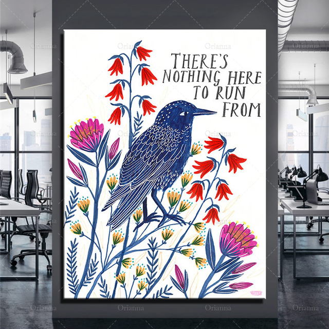 Plakat z drukowanym obrazem ptaka Nic tu nie biegać - nowoczesna dekoracja do domu - Wianko - 4