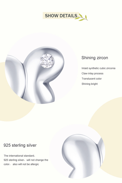 Kolczyki motyl z prawdziwego srebra 925, zdobione kryształami CZ, hipoalergiczne - Wianko - 5