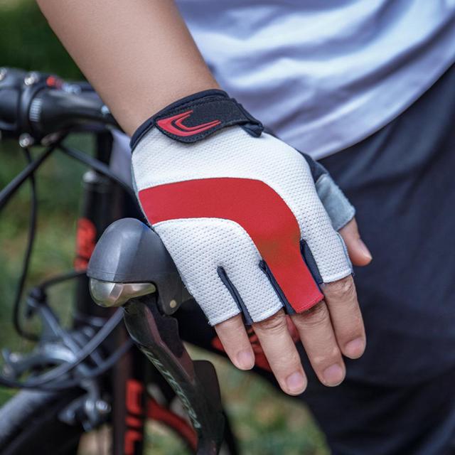 Rękawiczki rowerowe letnie pół palca antypoślizgowe górski rower szosowy MTB siłownia Fitness 2021 - Wianko - 5