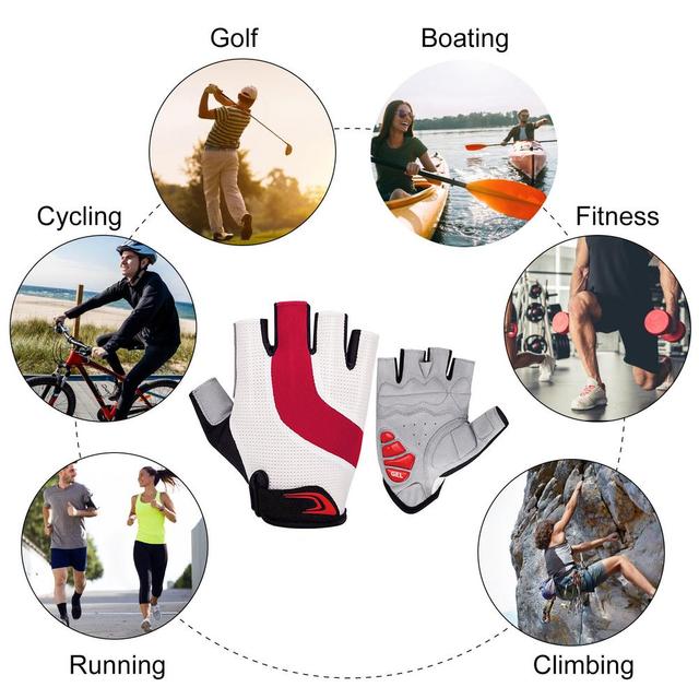 Rękawiczki rowerowe letnie pół palca antypoślizgowe górski rower szosowy MTB siłownia Fitness 2021 - Wianko - 4