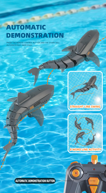 Zabawkowy rekin pilot RC do wanienki/basenu dla dzieci - Funny Squirt, fajne zwierzę roboty elektryczne - Wianko - 4
