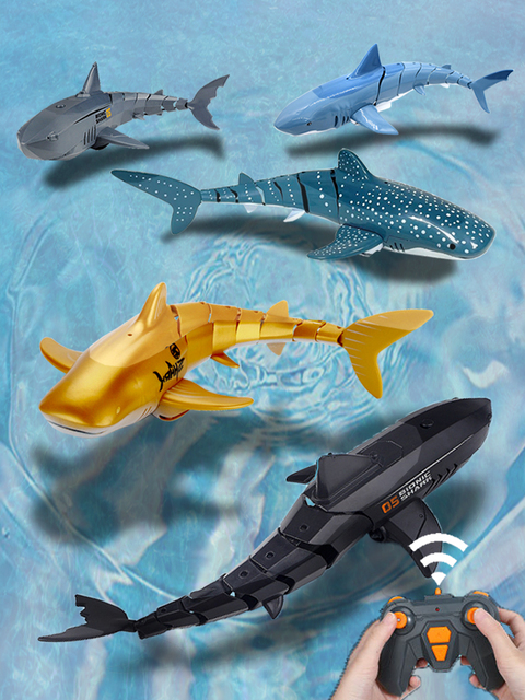 Zabawkowy rekin pilot RC do wanienki/basenu dla dzieci - Funny Squirt, fajne zwierzę roboty elektryczne - Wianko - 1