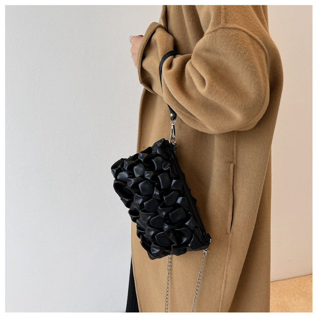 Nowa torba 2021 z łańcuchem, mały kwadratowy splot, wysokiej jakości, ręcznie pleciona, na ramię - dla kobiet - Wianko - 14
