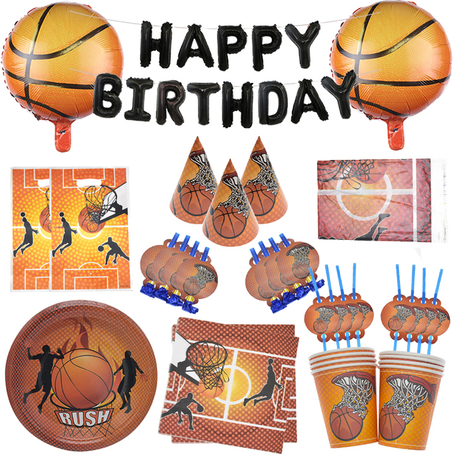 Dekoracje koszykówki na tematyczną imprezę urodzinową dla chłopców - zestaw do dekoracji stołu na Baby Shower - Wianko - 4