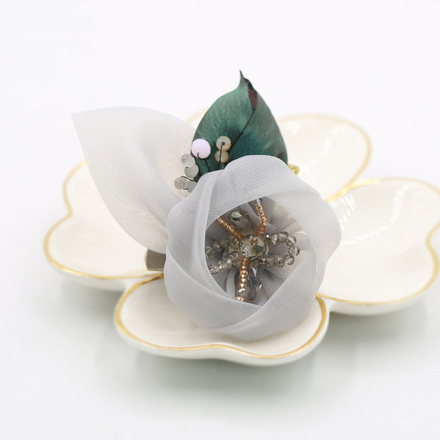 Koreańska broszka z kwiatowego wzoru - wysoka jakość, słodka biżuteria z przypinką do klapy dla kobiet - luksusowe akcesoria - Wianko - 6
