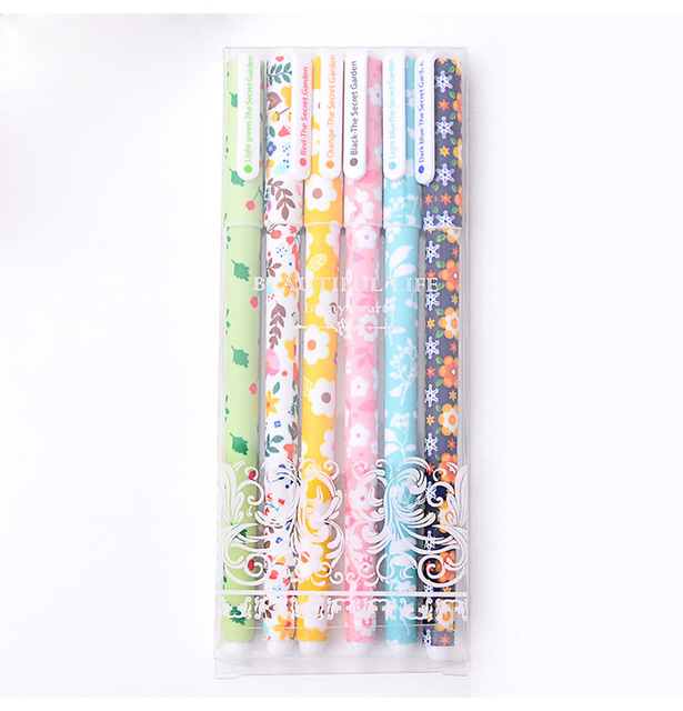 Kolorowy długopis żelowy z kolorowymi gwiazdami i kwiatami, 0.38mm - Wianko - 11