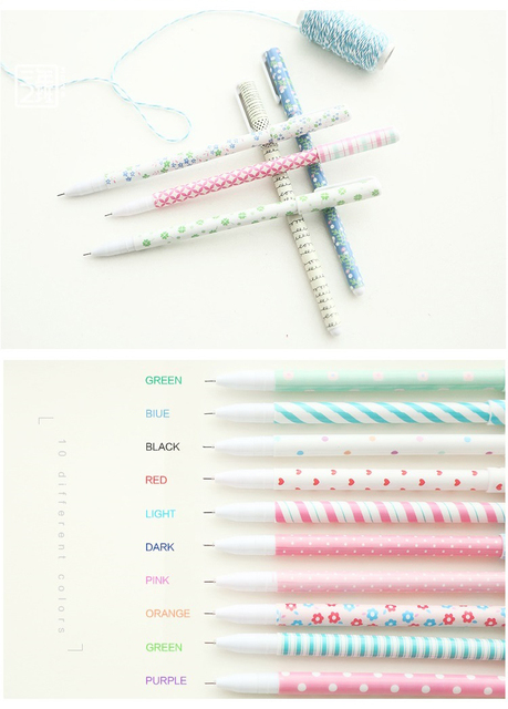 Kolorowy długopis żelowy z kolorowymi gwiazdami i kwiatami, 0.38mm - Wianko - 3