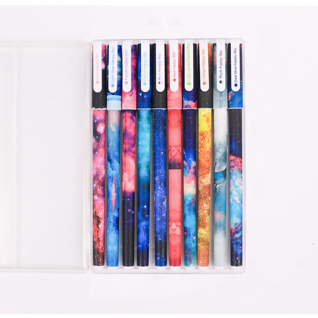 Kolorowy długopis żelowy z kolorowymi gwiazdami i kwiatami, 0.38mm - Wianko - 6