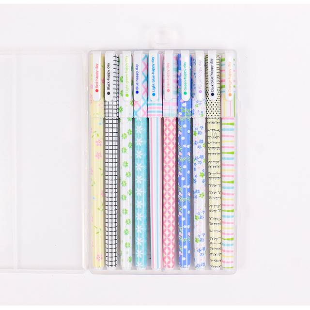 Kolorowy długopis żelowy z kolorowymi gwiazdami i kwiatami, 0.38mm - Wianko - 9